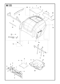 Cover Diagram and Parts List for P520D 20120100001 - 20143999999 Husqvarna Lawn Tractor