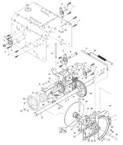 Drive Diagram and Parts List for 9027ST (954223074-A)(2002-09) Husqvarna Snow Blower