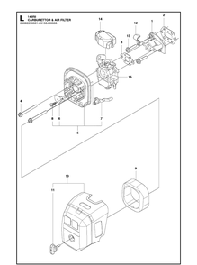 Carburetor And Air Filter 4 Diagram and Parts List for 143RII  Husqvarna Brush Cutter