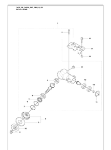 Bevel Gear Diagram and Parts List for 345FR 2008-05 Husqvarna Brush Cutter