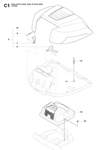 Part Location Diagram of 544245201 Husqvarna Engine Hood Assy