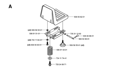 Seat Diagram and Parts List for R15C (965070501)(2006-01) Husqvarna Lawn Tractor