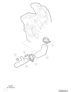 Block Coolant Pipe Diagram and Parts List for HUV4421DXP 2006-11 Husqvarna Lawn Tractor