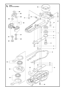 Clutch And Oil Pump Diagram and Parts List for 226HD60S (967279801)(20180500001-Current) Husqvarna Hedge Trimmer
