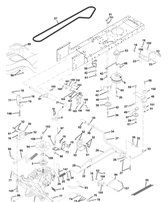 Drive Diagram and Parts List for LTH130 (954140005F)(1998-07) Husqvarna Lawn Mower
