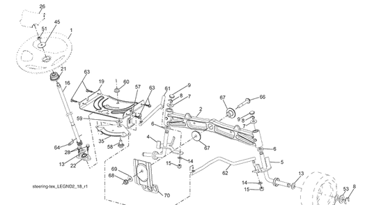 Steering Assembly Diagram and Parts List for LGT2554 (96043009400)(2009-10) Husqvarna Lawn Mower
