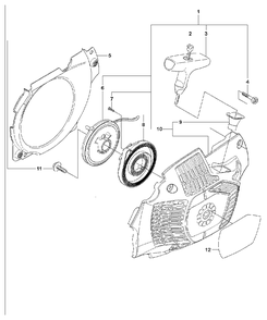 Starter Diagram and Parts List for 570AUTOTUNE 2013-03 Husqvarna Chainsaw
