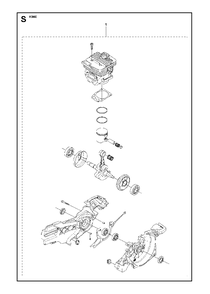 Crankcase With Cylinder Diagram and Parts List for K960 2007-07 Husqvarna Circular Saw