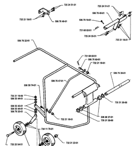 Bracket Assembly Diagram and Parts List for GC970 1991-12 Husqvarna Lawn Tractor Accessories