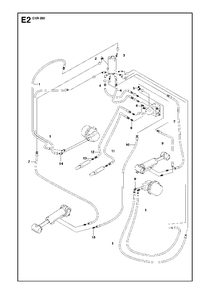 Hydraulic Hoses Under Carriage Diagram and Parts List for DXR250 (11)(2010-09) Husqvarna Demolition Hammer