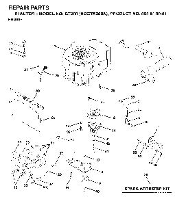Engine Diagram and Parts List for GT200 (HCGTK200A, 954840001)(1996-01) Husqvarna Lawn Tractor
