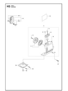 Starter Diagram and Parts List for 326LDX 20091800001-Current Husqvarna Edger