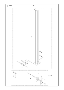 Cover With Bracket Diagram and Parts List for CS10 2012-11 Husqvarna Circular Saw