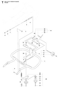 Frame Diagram and Parts List for R155AWD (965178701)(2007-03) Husqvarna Lawn Tractor