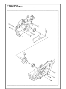Short Block Diagram and Parts List for 592XP 592 XP-G Husqvarna Chainsaw