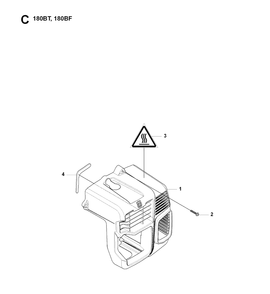 Cylinder Cover Diagram and Parts List for 180BF 20084000001-Current Husqvarna Leaf Blower / Vacuum