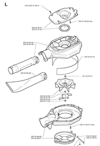Fan Diagram and Parts List for 225HBV 19970500001-20000100000 Husqvarna Leaf Blower / Vacuum