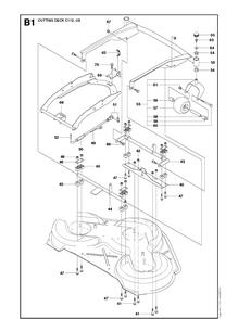 44 Inch/112cm Cutting Deck 2 Diagram and Parts List for R220T (966785701)(2017) Husqvarna Lawn Mower