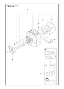 Muffler Diagram and Parts List for 592XP-XPG  Husqvarna Chainsaw