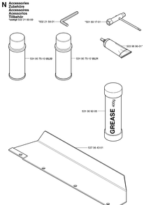 Accessories Diagram and Parts List for 325HS99 (X-SERIES)(20030100001-20063600000) Husqvarna Hedge Trimmer