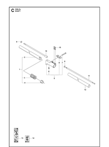 Shaft Diagram and Parts List for 326LDX 20091800001-Current Husqvarna Edger