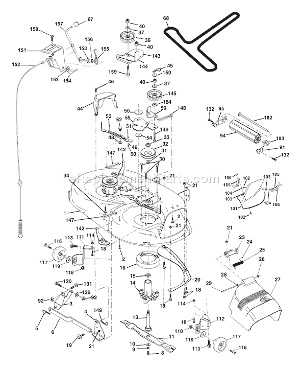 Page F Diagram and Parts List for YTH1842B (954569790) (2002-12) Husqvarna Lawn Tractor