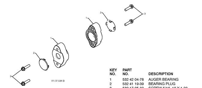 Auger Housing And Impeller 5 Diagram and Parts List for 12527HV 2010-07 Husqvarna Snow Blower