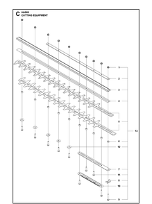 Cutting Equipment Diagram and Parts List for 596316601  Husqvarna Brush Cutter