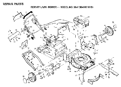 Repair Parts Diagram and Parts List for 56SFE (954065401C)(1995-04) Husqvarna Lawn Mower