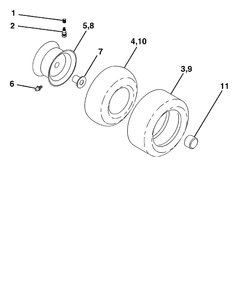 Wheels And Tires Diagram and Parts List for YTH2148-LO21H48B (954572035)(2005-01) Husqvarna Lawn Tractor