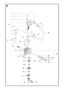 Cylinder, Piston and Muffler Diagram and Parts List for 356BF (X-SERIES)(20144900001-Current) Husqvarna Leaf Blower / Vacuum