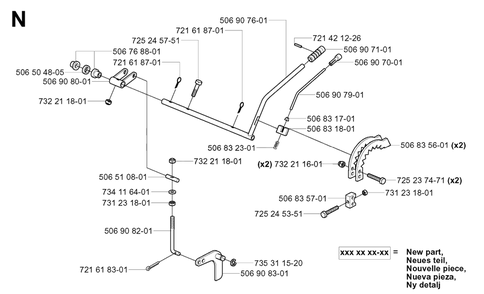 Controls Diagram and Parts List for R11 (953519401)(2006-01) Husqvarna Lawn Tractor