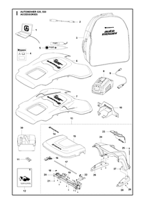 Accessories Diagram and Parts List for 550 2018 Husqvarna Lawn Mower