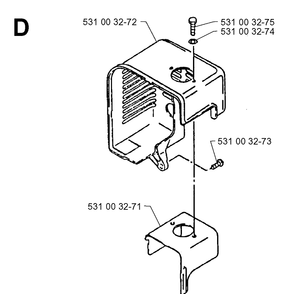 Heat Shield Diagram and Parts List for 140B 19960900001-19974000000 Husqvarna Leaf Blower / Vacuum
