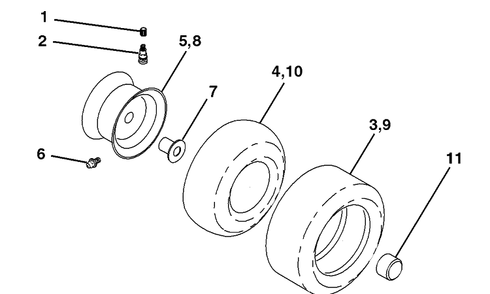 Part Location Diagram of 106108X421 Husqvarna Rim Assembly 8