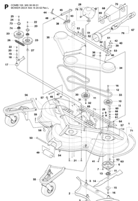 61 Inch/155cm Cutting Deck 2 Diagram and Parts List for PT26D (965160601)(2008-03) Husqvarna Lawn Mower