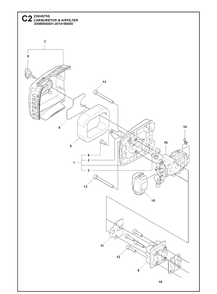Carburetor And Air Filter Diagram and Parts List for 226HS75S  Husqvarna Hedge Trimmer