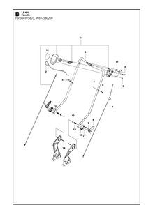 Handle 2 Diagram and Parts List for LB48V  Husqvarna Lawn Mower