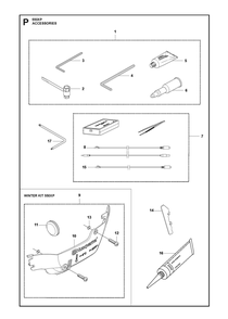 Accessories Diagram and Parts List for 550XPG  Husqvarna Chainsaw