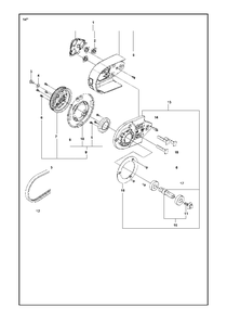 Belt Guard And Pulley Diagram and Parts List for K970III 2016-07 Husqvarna Circular Saw