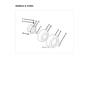 Wheels & Tires Diagram and Parts List for 960430333  Husqvarna Lawn Tractor