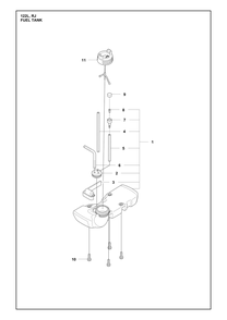 Fuel Tank Diagram and Parts List for 122RJ  Husqvarna Brush Cutter