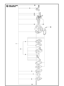 Carburetor Diagram and Parts List for 233RJ 20140100001-Current Husqvarna Brush Cutter