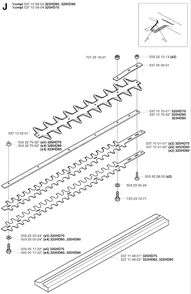 Cutting Equipment Diagram and Parts List for 325HD60X 20022200001 - 20062300000 Husqvarna Hedge Trimmer