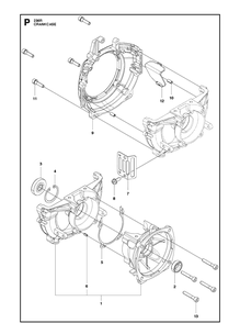 Crankcase 2 Diagram and Parts List for 236R  Husqvarna Brush Cutter