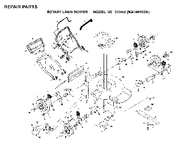 Product Complete Diagram and Parts List for 510MD (954140052A)(1998-02) Husqvarna Lawn Mower