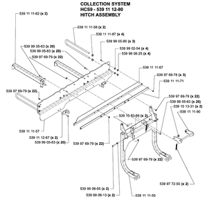 Accessories Hcs9 Collection System Hitch Diagram and Parts List for IZ5225TXPKOA (968999375)(2005-12) Husqvarna Lawn Mower