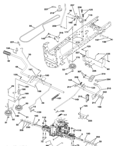 Drive Diagram and Parts List for YT46LS (96043015000)(2012-09) Husqvarna Lawn Tractor