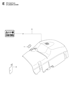Cylinder Cover Diagram and Parts List for 570AUTOTUNE 20104500001 - 20130900000 Husqvarna Chainsaw