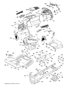 Chassis / Frame Diagram and Parts List for YTH2246 (917223905)(2017-12) Husqvarna Lawn Tractor